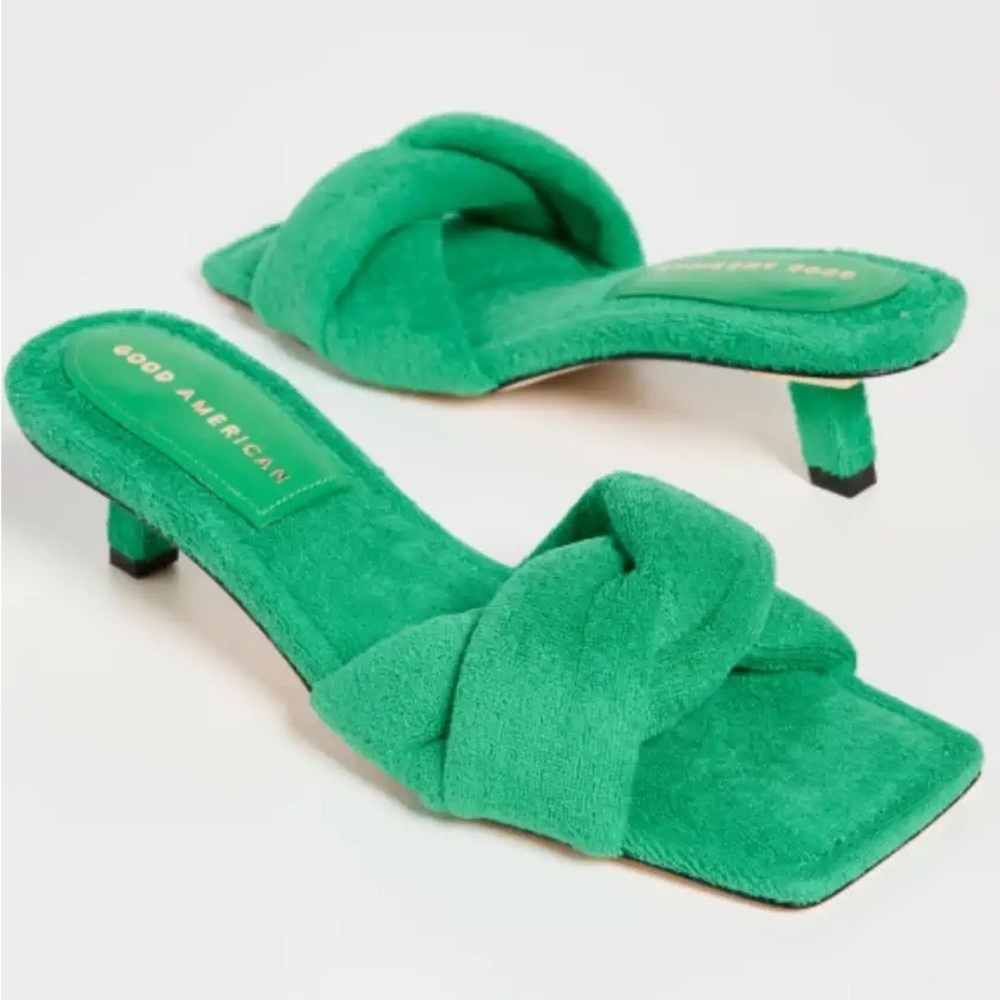 24. Good American Terry Kickstand Mules Size 6